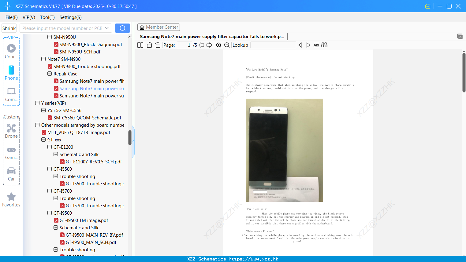 Samsung Note7 Main Power Supply Filter Capacitor Fails To Work